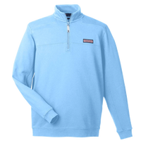 vineyard vines Men's Collegiate Shep Quarter-Zip Sweatshirt, Jake Blue, Front view