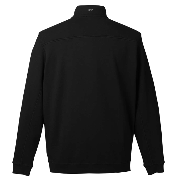 vineyard vines Men's Collegiate Shep Quarter-Zip Sweatshirt, Jet Black, Back view