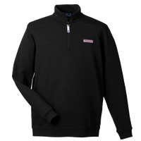 vineyard vines Men's Collegiate Shep Quarter-Zip Sweatshirt, Jet Black, Front view