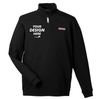 vineyard vines Men's Collegiate Shep Quarter-Zip Sweatshirt, Jet Black, Front view, Mockup