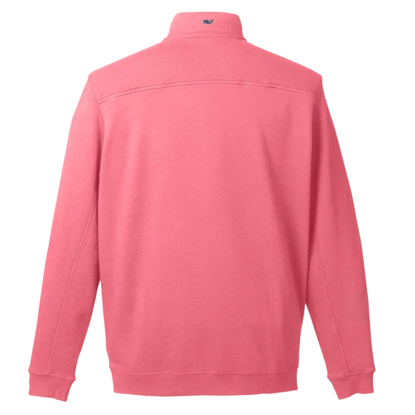 vineyard vines Men's Collegiate Shep Quarter-Zip Sweatshirt, Jetty Red, Back view