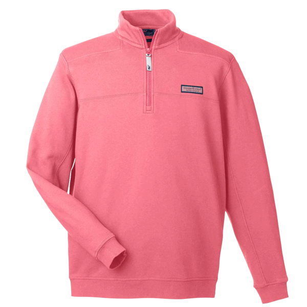 vineyard vines Men's Collegiate Shep Quarter-Zip Sweatshirt, Jetty Red, Front view