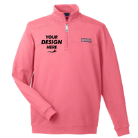 vineyard vines Men's Collegiate Shep Quarter-Zip Sweatshirt, Jetty Red, Front view, Mockup