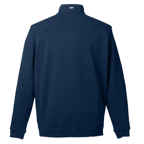 vineyard vines Men's Collegiate Shep Quarter-Zip Sweatshirt, Vineyard Navy, Back view