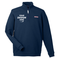 vineyard vines Men's Collegiate Shep Quarter-Zip Sweatshirt, Vineyard Navy, Front view, Mockup