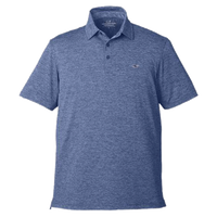 vineyard vines Men's Destin Stripe Sankaty Polo, Blue Depth, Front view