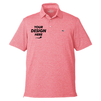 vineyard vines Men's Destin Stripe Sankaty Polo, Lobster Reef, Front view, Mockup