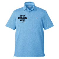 vineyard vines Men's Destin Stripe Sankaty Polo, Ocean Breeze, Front view, Mockup