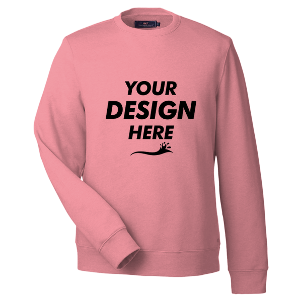 vineyard vines Men's Garment-Dyed Crewneck Sweatshirt, Jetty Red, Front view, Mockup