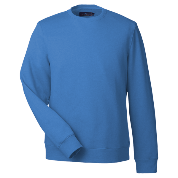 vineyard vines Men's Garment-Dyed Crewneck Sweatshirt, Kingfisher, Front view