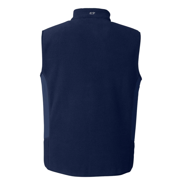 vineyard vines Men's Harbor Fleece Vest, Vineyard Navy, Back view