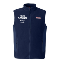 vineyard vines Men's Harbor Fleece Vest, Vineyard Navy, Front view, Mockup