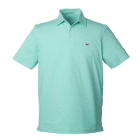 vineyard vines Men's Heathered Winstead Sankaty Polo, Antigua Green, Front view