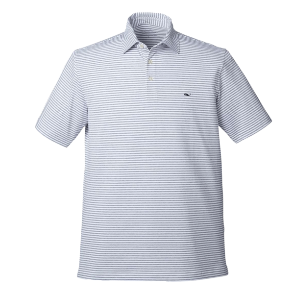 vineyard vines Men's Heathered Winstead Sankaty Polo, Hammerhead, Front view