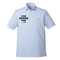 vineyard vines Men's Heathered Winstead Sankaty Polo, Ocean Breeze, Front view, Mockup