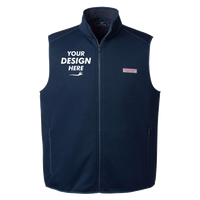vineyard vines Men's Mountain Sweater Fleece Vest, Vineyard Navy, Front view, Mockup