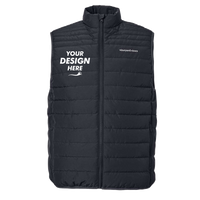 vineyard vines Men's Mountain Weekend Puffer Vest, Jet Black, Front view, Mockup