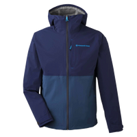vineyard vines Men's On-The-Go Packable Rain Shell, Blue Blazer, Front view