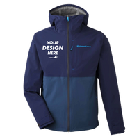 vineyard vines Men's On-The-Go Packable Rain Shell, Blue Blazer, Front view, Mockup