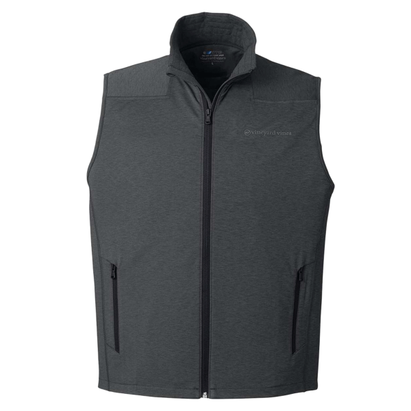 vineyard vines Men's On-The-Go Shep Vest, Jet Black, Front view