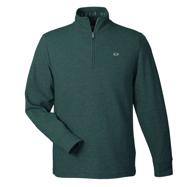 vineyard vines Men's Saltwater Quarter-Zip Pullover, Charleston Green / Charleston Green, Front view