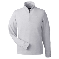 vineyard vines Men's Saltwater Quarter-Zip Pullover, Granite / Granite, Front view