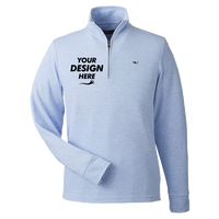 vineyard vines Men's Saltwater Quarter-Zip Pullover, Jake Blue / Jake Blue, Front view, Mockup