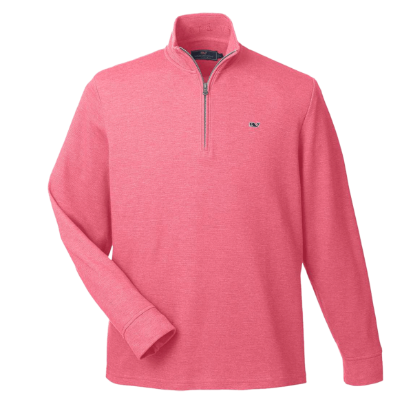 vineyard vines Men's Saltwater Quarter-Zip Pullover, Sailors Red / Sailors Red, Front view