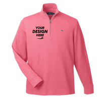 vineyard vines Men's Saltwater Quarter-Zip Pullover, Sailors Red / Sailors Red, Front view, Mockup