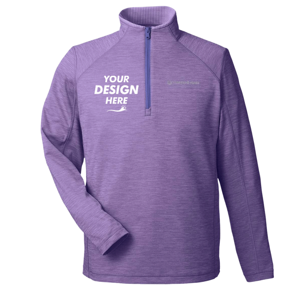 vineyard vines Men's Sankaty Quarter-Zip Pullover, Collegiate Purple, Front view, Mockup