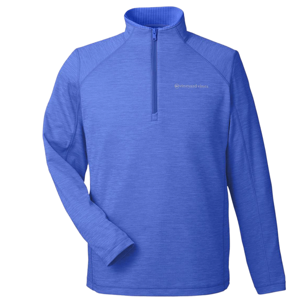vineyard vines Men's Sankaty Quarter-Zip Pullover, Collegiate Royal, Front view