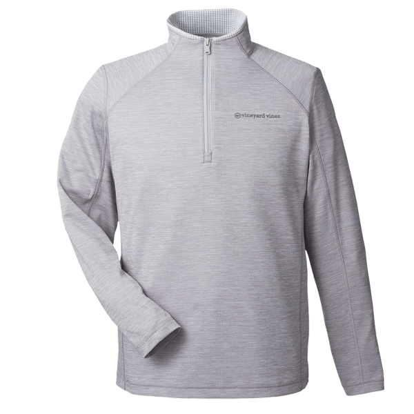 vineyard vines Men's Sankaty Quarter-Zip Pullover, Grey Heather, Front view