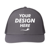 vineyard vines Performance Trucker Cap, Grey Harbor / Grey Harbor, Front view, Mockup