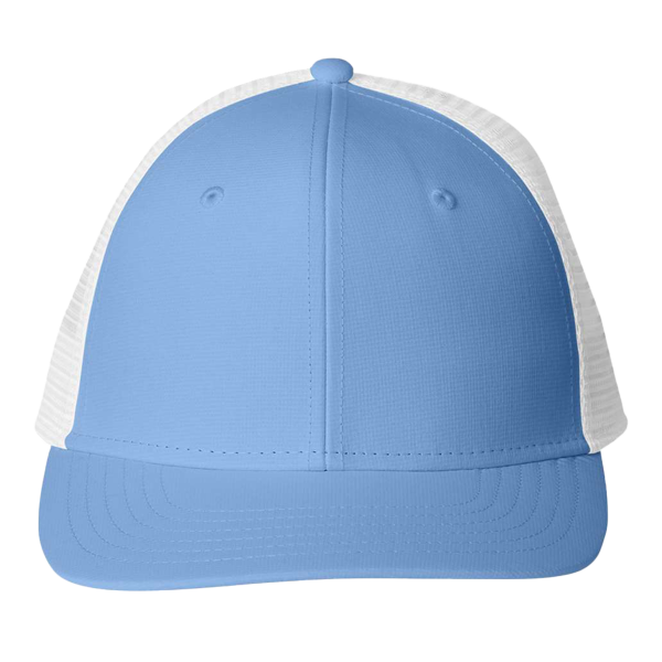vineyard vines Performance Trucker Cap, Jake Blue / Jake Blue, Front view