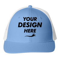 vineyard vines Performance Trucker Cap, Jake Blue / Jake Blue, Front view, Mockup
