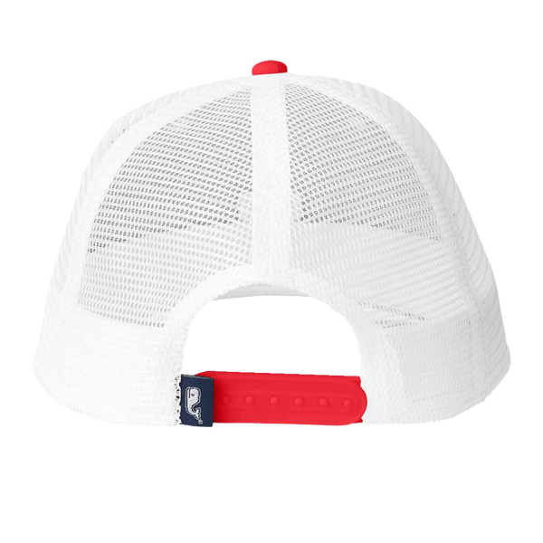 vineyard vines Performance Trucker Cap, Jetty Red / Jetty Red, Back view