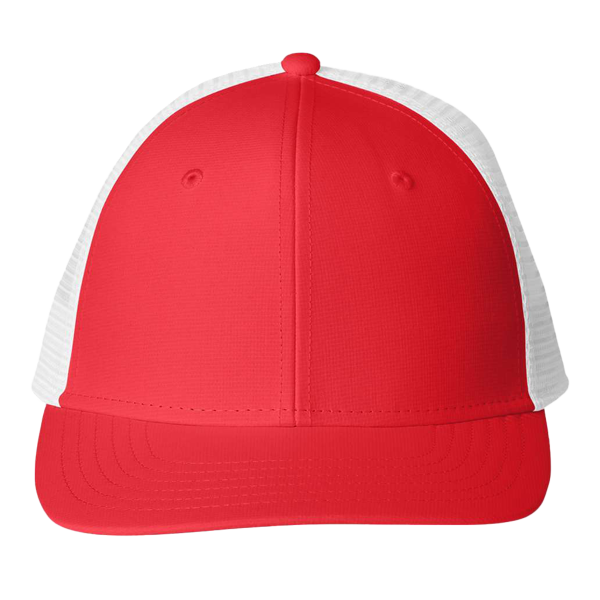 vineyard vines Performance Trucker Cap, Jetty Red / Jetty Red, Front view
