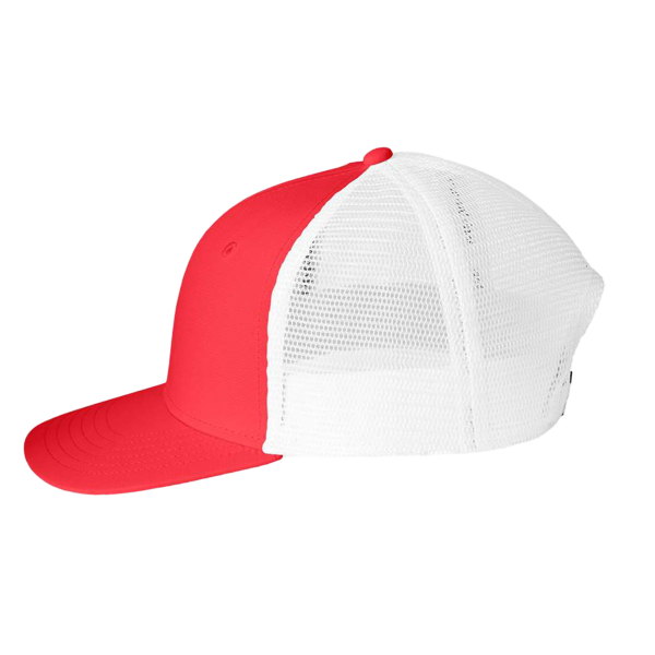 vineyard vines Performance Trucker Cap, Jetty Red / Jetty Red, Left Side view