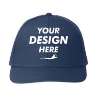 vineyard vines Performance Trucker Cap, Vineyard Navy / Grey, Front view, Mockup