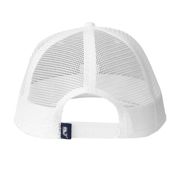 vineyard vines Performance Trucker Cap, White Cap / White Cap, Back view