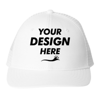 vineyard vines Performance Trucker Cap, White Cap / White Cap, Front view, Mockup
