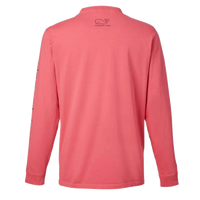 vineyard vines Unisex Long Sleeve Pocket T-Shirt, Jetty Red / Blue Blazer, Back view
