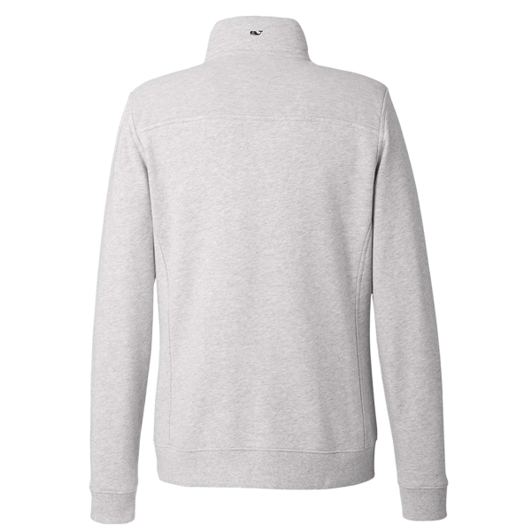 vineyard vines Women’s Collegiate Shep Quarter-Zip Sweatshirt, Grey Heather, Back view