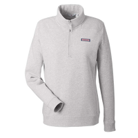 vineyard vines Women’s Collegiate Shep Quarter-Zip Sweatshirt, Grey Heather, Front view
