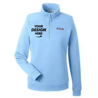 vineyard vines Women’s Collegiate Shep Quarter-Zip Sweatshirt, Jake Blue, Front view, Mockup