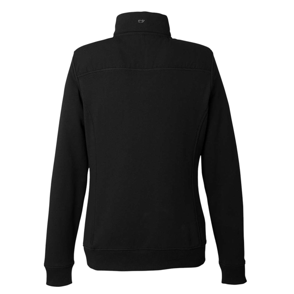 vineyard vines Women’s Collegiate Shep Quarter-Zip Sweatshirt, Jet Black, Back view