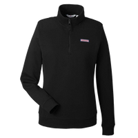 vineyard vines Women’s Collegiate Shep Quarter-Zip Sweatshirt, Jet Black, Front view