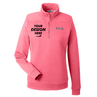 vineyard vines Women’s Collegiate Shep Quarter-Zip Sweatshirt, Jetty Red, Front view, Mockup