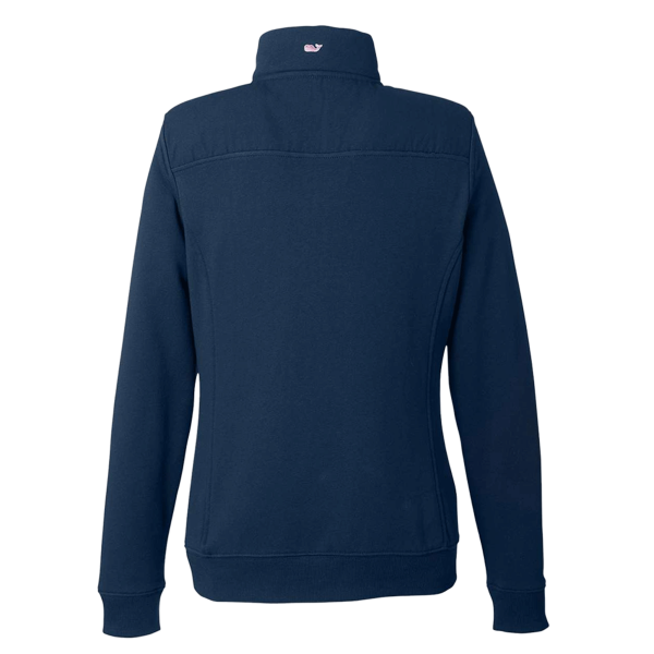 vineyard vines Women’s Collegiate Shep Quarter-Zip Sweatshirt, Vineyard Navy, Back view