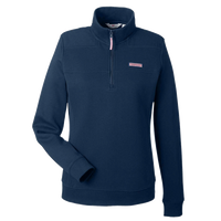 vineyard vines Women’s Collegiate Shep Quarter-Zip Sweatshirt, Vineyard Navy, Front view